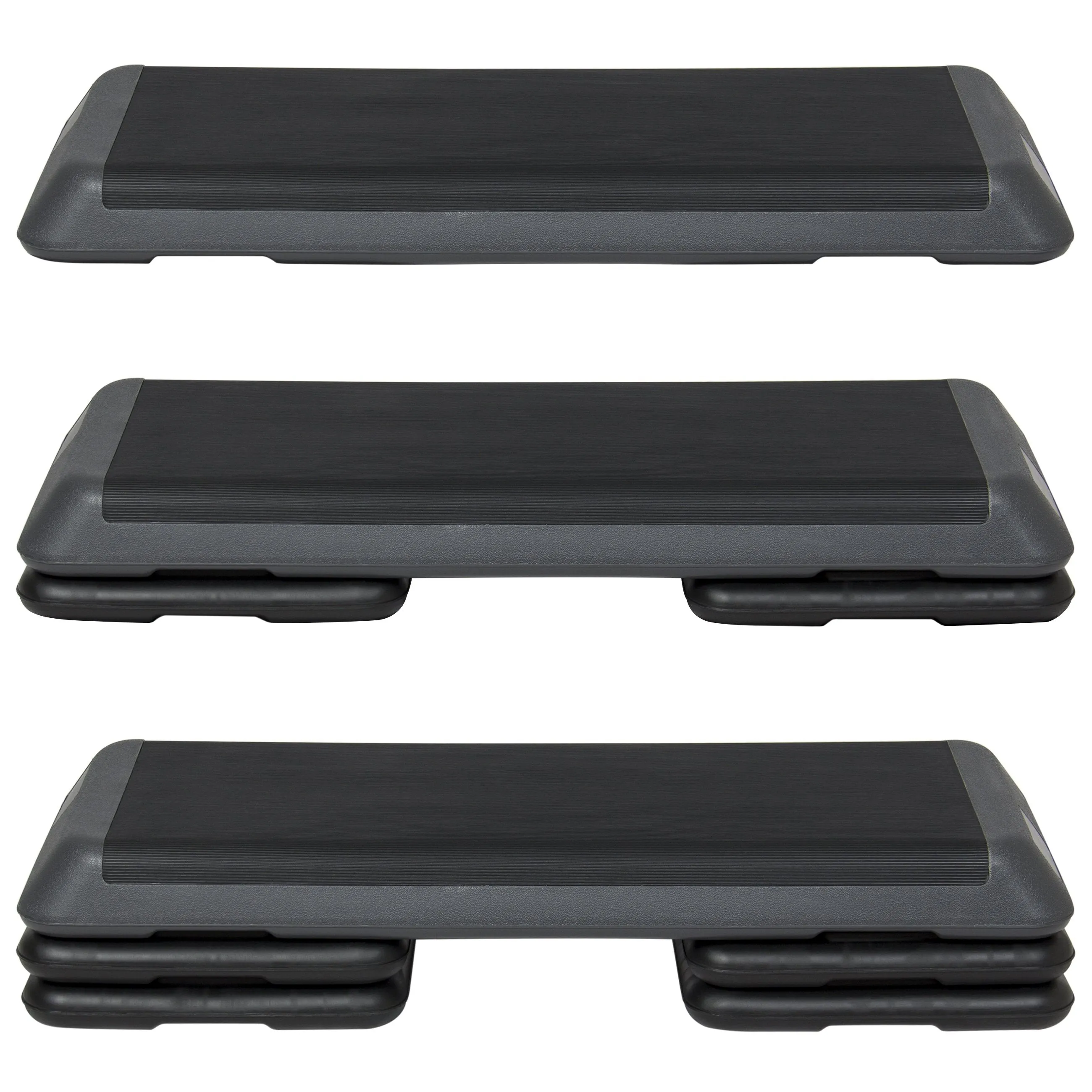 43in Height-Adjustable Fitness Step Platform Riser - Black/Gray