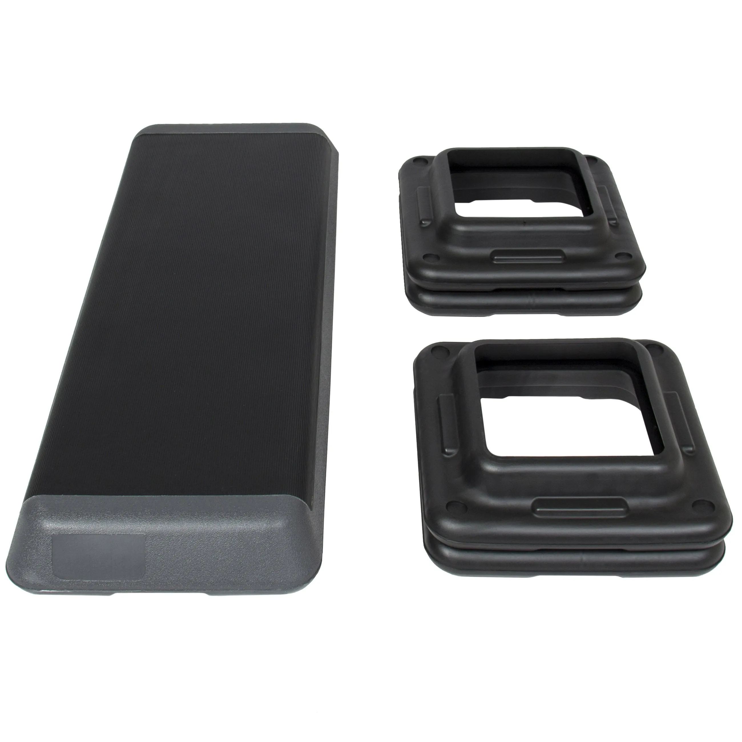 43in Height-Adjustable Fitness Step Platform Riser - Black/Gray