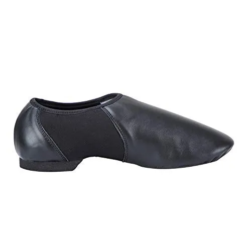 ARCLIBER Leather Slip On Jazz Shoe for Girls Boys (Little Child) Black 1.5M