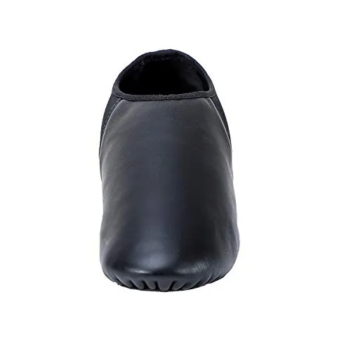 ARCLIBER Leather Slip On Jazz Shoe for Girls Boys (Little Child) Black 1.5M