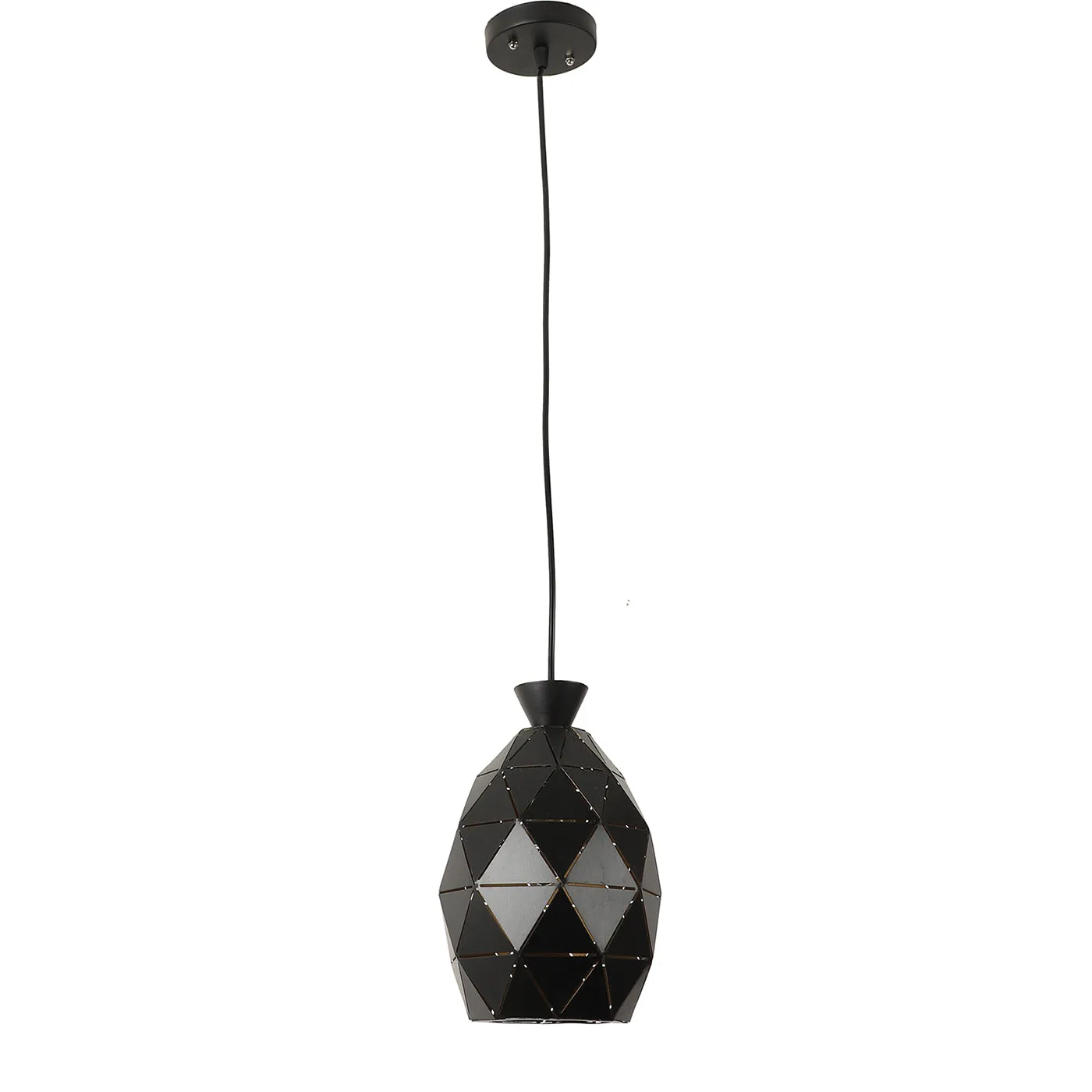 Black Metal Hanging Light - Z-220-HL-BK-GD - Included Bulb