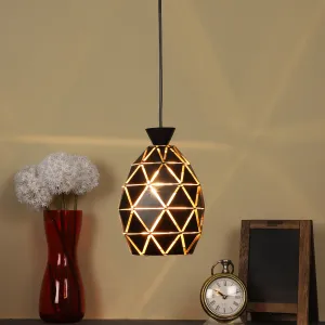 Black Metal Hanging Light - Z-220-HL-BK-GD - Included Bulb
