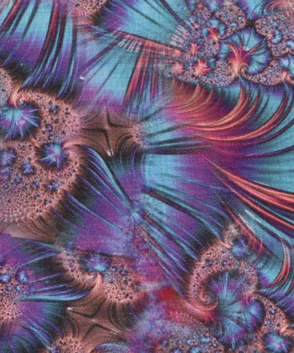 Blue Colour Abstract Print Cotton Digital Print Fabric