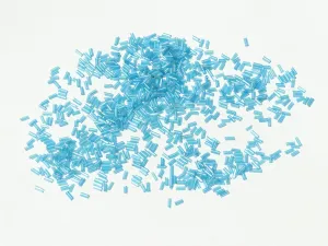 Blue Transparent Silverline Pipe / Bugle Glass Seed Beads (Wholesale)