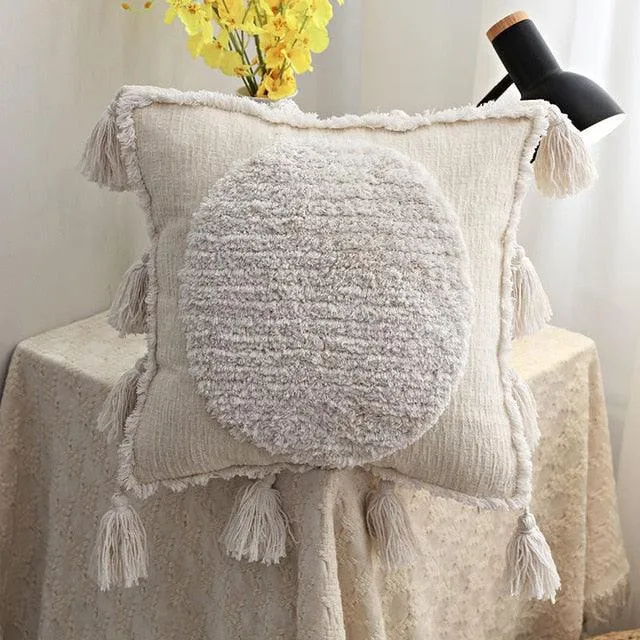 Bohemian Elegance Tassel Decorative Pillow Cover