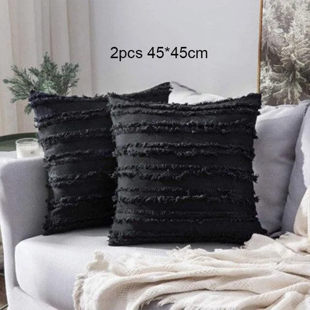 Bohemian Elegance Tassel Decorative Pillow Cover