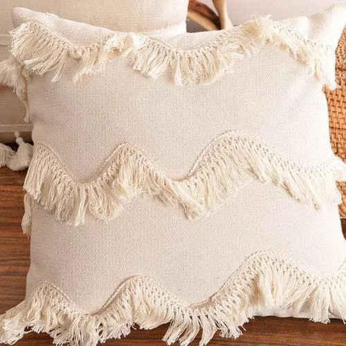 Bohemian Elegance Tassel Decorative Pillow Cover