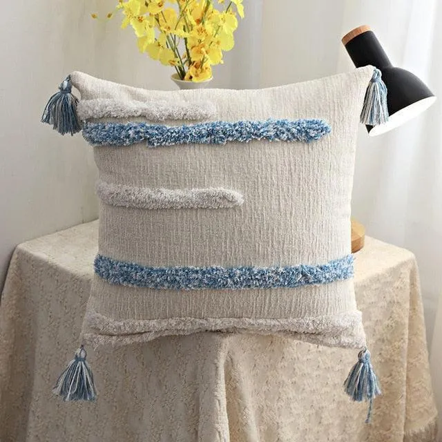 Bohemian Elegance Tassel Decorative Pillow Cover