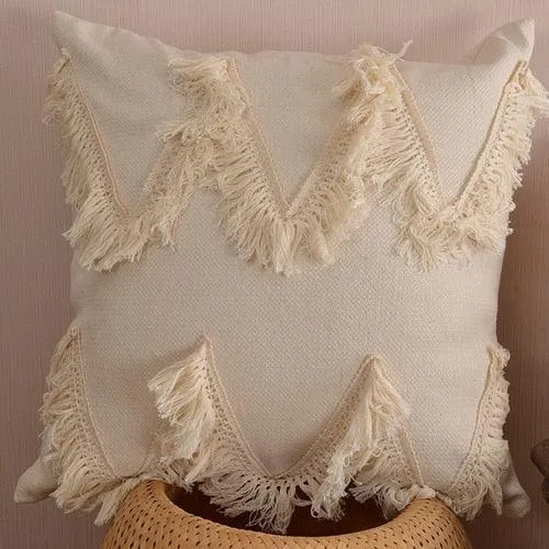 Bohemian Elegance Tassel Decorative Pillow Cover