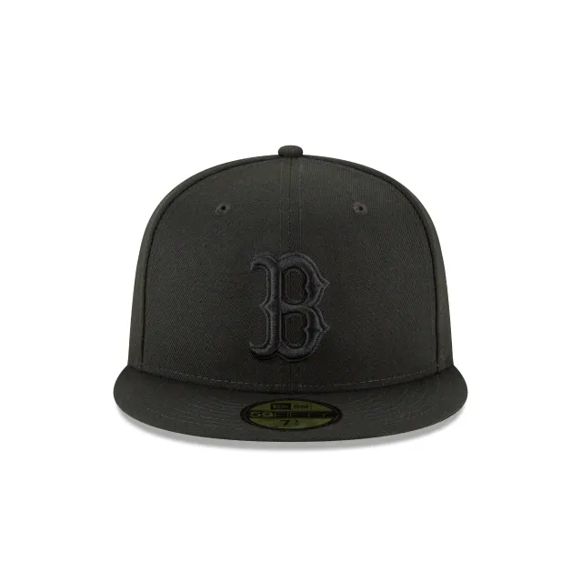 BOSTON RED SOX NEW ERA BLACK ON BLACK 59FIFTY FITTED HAT