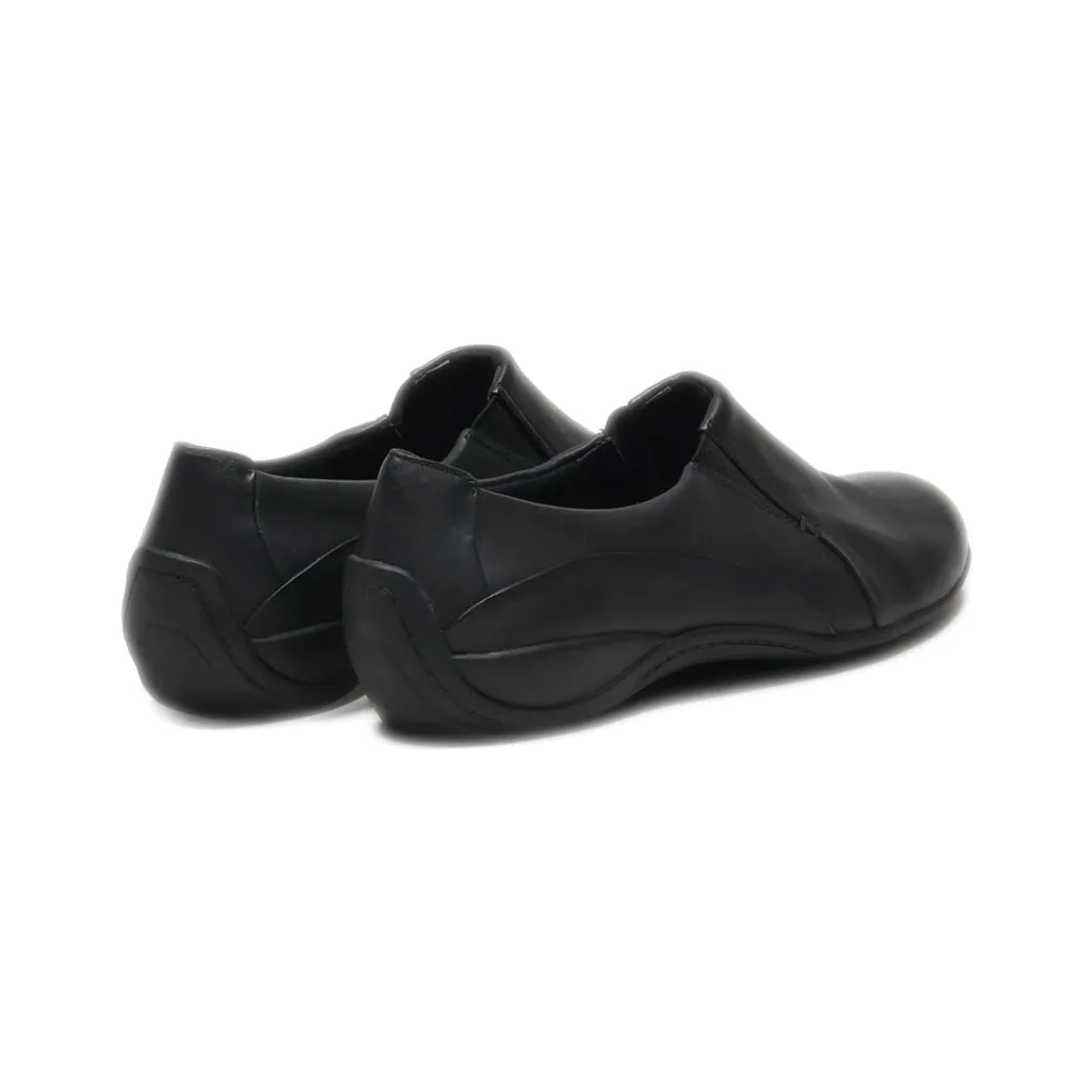 Clarks Slip Ons Leather Black Colour For Women