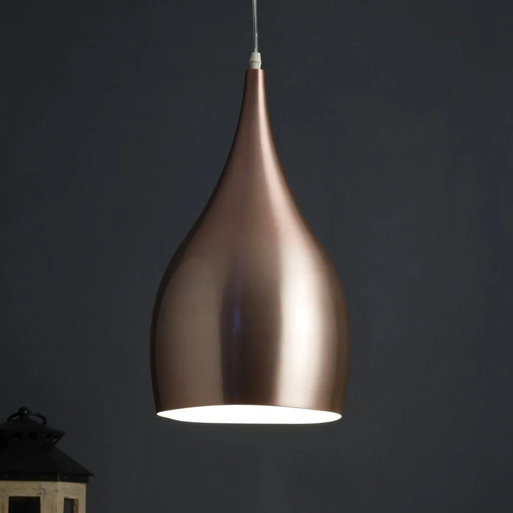 Copper  Metal Hanging Light - M-42-HL-Cop-Wh-Big - Included Bulb