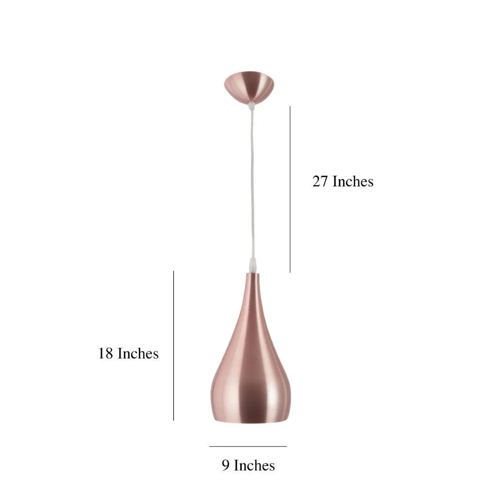 Copper  Metal Hanging Light - M-42-HL-Cop-Wh-Big - Included Bulb