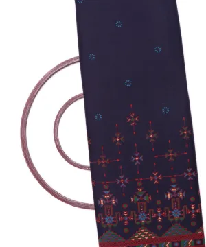 Dark Blue Colour Abstract Print Rayon Fabric
