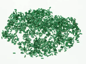 Dark Green Silverline Pipe / Bugle Glass Seed Beads
