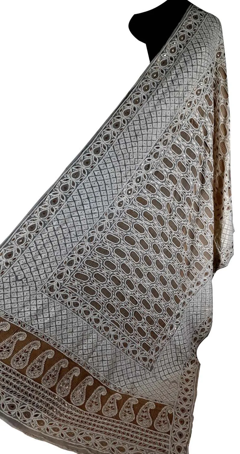 Dazzling Dyeable Georgette Mukaishwork Dupatta