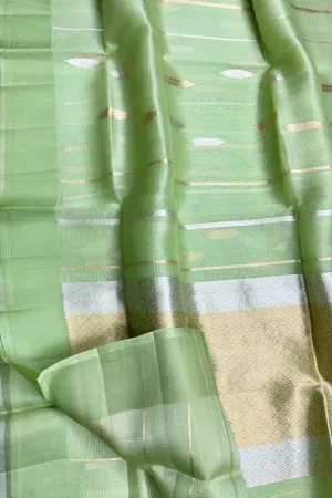Elegant Green Banarasi Handloom Silk Saree