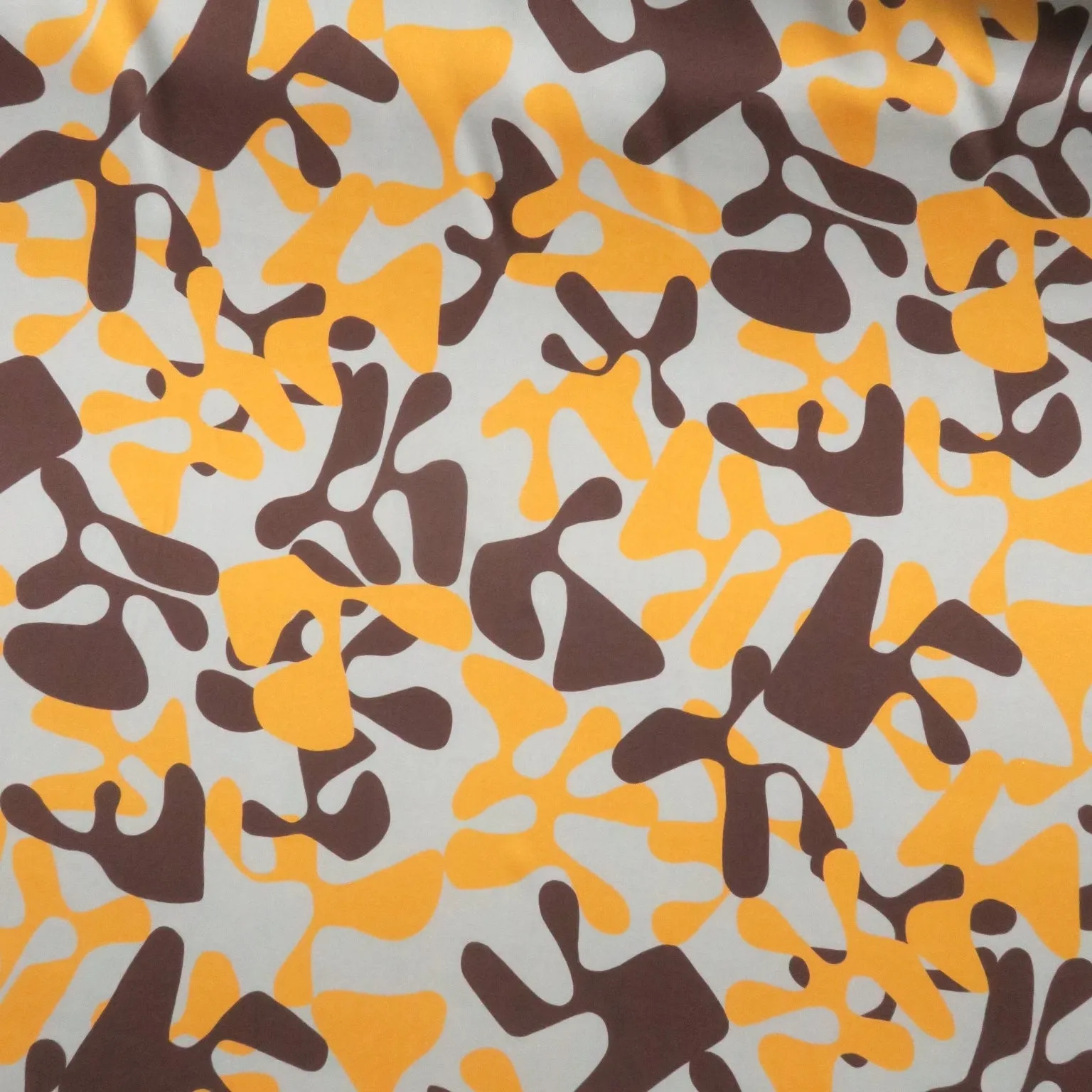 Gray Bronze and Silver Abstract Print Stretch Printed Satin Silk Fabric
