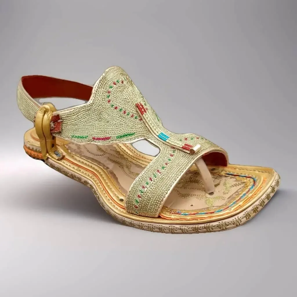 Lawa Zari Chappal Design Embroidered