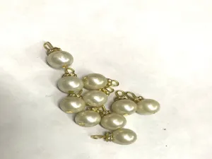 Off White Glass Beads Hanging - 10 mm