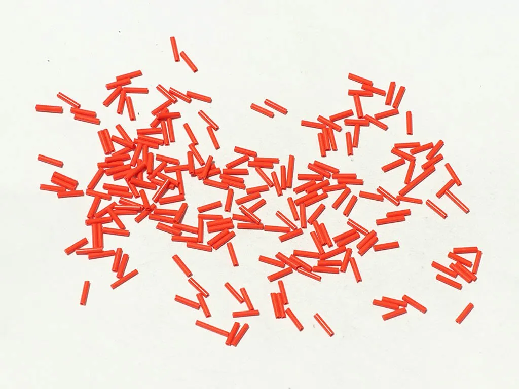 Orange Opaque Pipe/ Bugle Glass Seed Beads