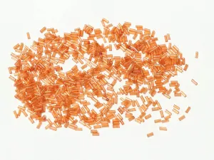 Orange Transparent Pipe / Bugle Glass Seed Beads- 4.5 mm (Wholesale)