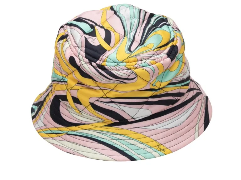 Pink & Multicolor Emilio Pucci Abstract Print Bucket Hat Size 1