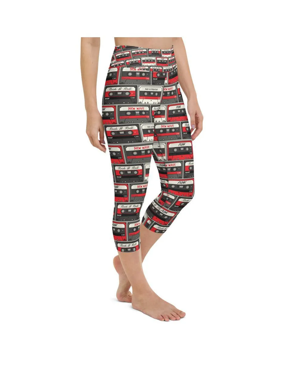 Retro Cassette Tapes Yoga Capris