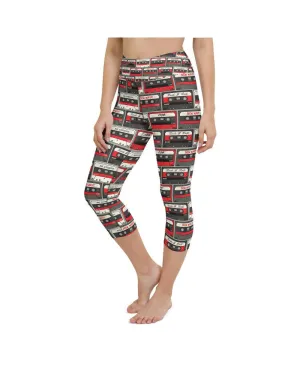 Retro Cassette Tapes Yoga Capris