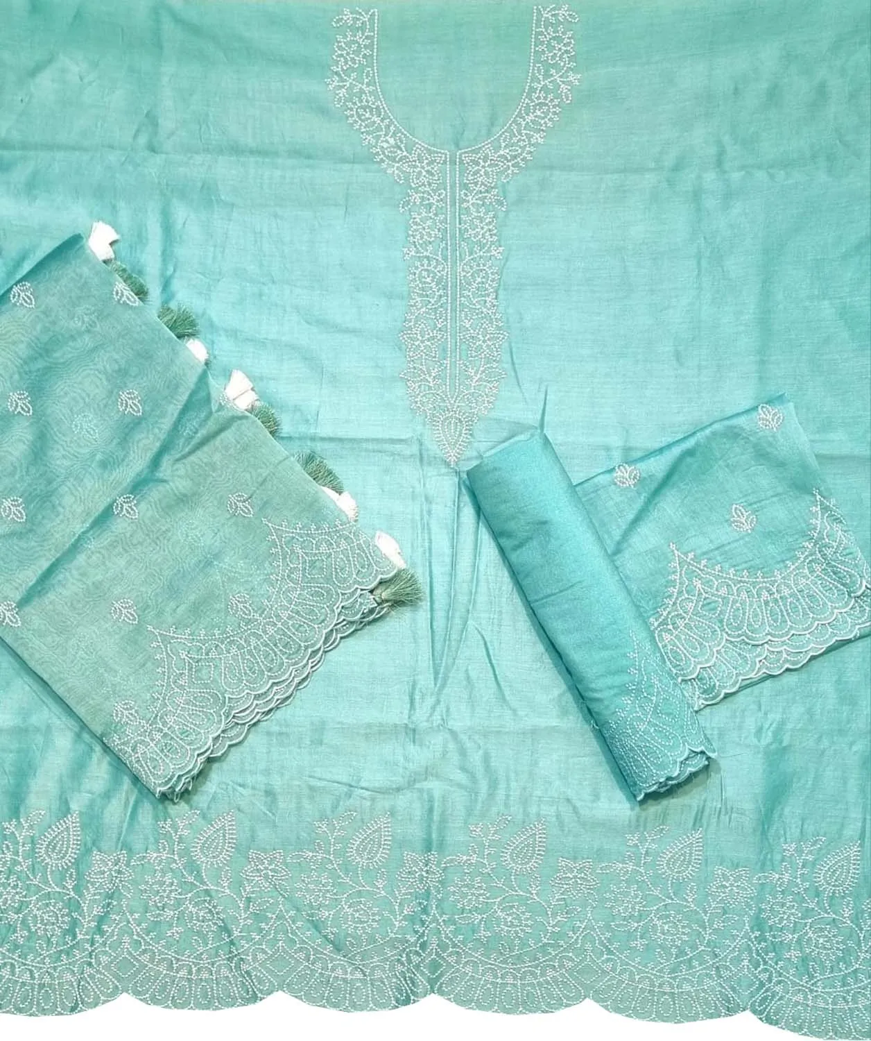 Shop the Latest Blue Banarasi Embroidered Chanderi Silk Suit Set