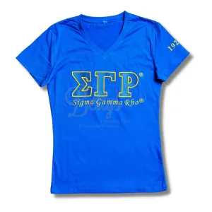 Sigma Gamma Rho ΣΓΡ Luxury Embroidered T-Shirt with 1922 Sleeve