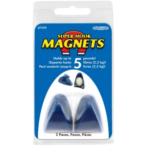 The Magnet Source 07599 Neodymium Blue Magnet Hooks with Gripper Pads, 2-Piece
