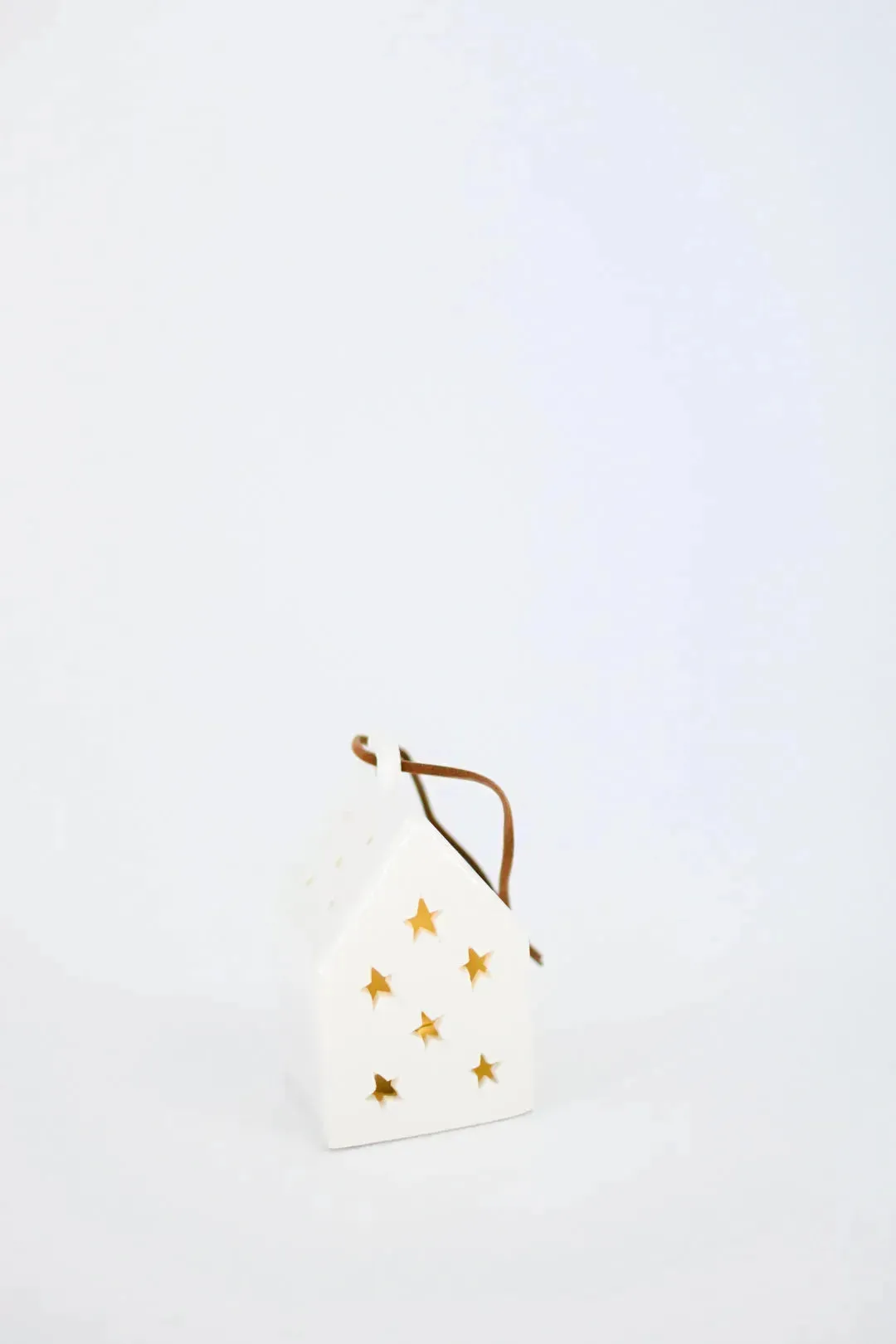 White Ceramic LED House Ornament, 4 Styles