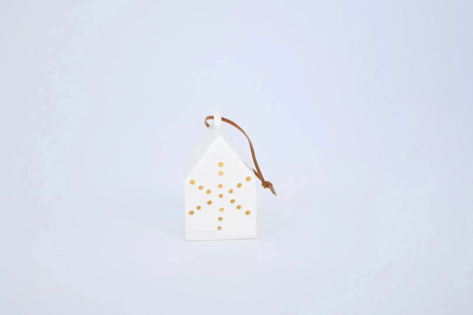 White Ceramic LED House Ornament, 4 Styles