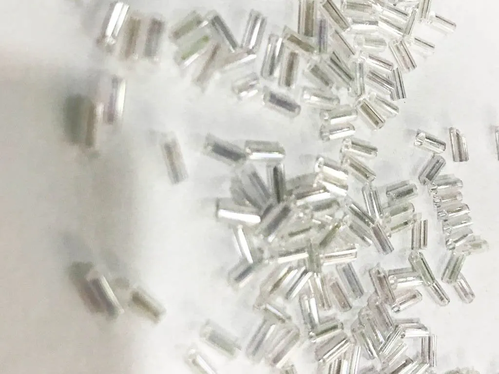 White Transparent Silverline Pipe Glass Seed Beads