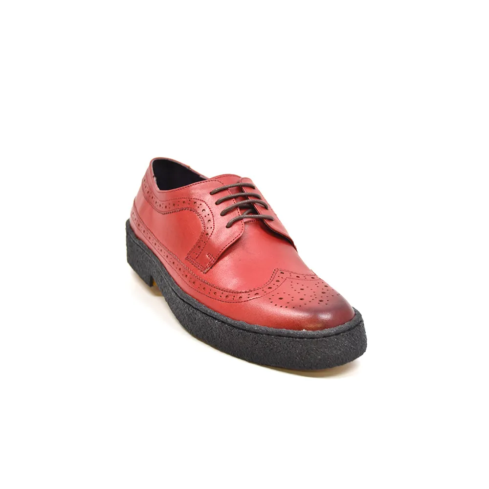 Wingtip Low Cut Brick Red Leather (Ccustom Color )