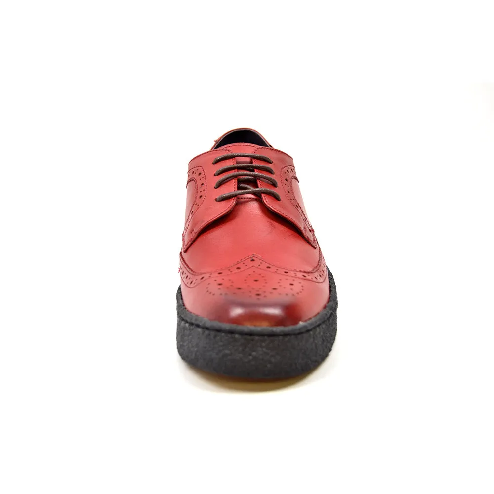Wingtip Low Cut Brick Red Leather (Ccustom Color )
