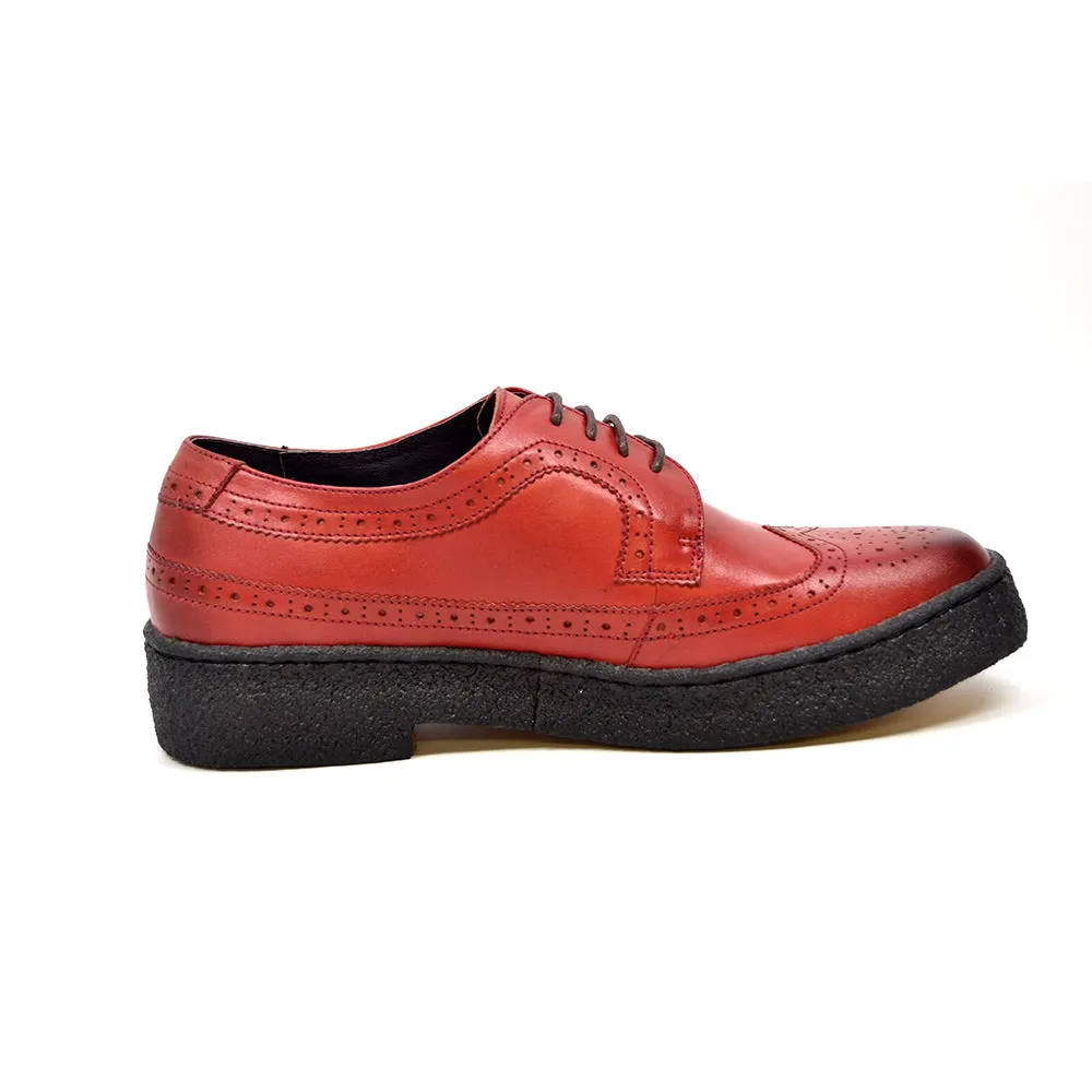 Wingtip Low Cut Brick Red Leather (Ccustom Color )